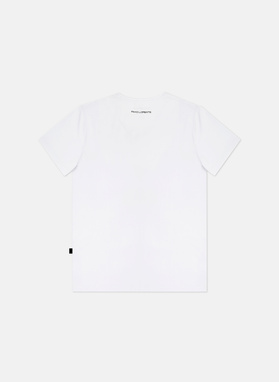 Biały gładki t-shirt v-neck