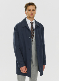 Granatowy wiosenny płaszcz męski