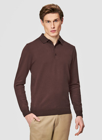 Sweter polo w kolorze brązowym