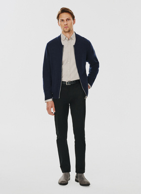 Sweter męski rozpinany w granatowym kolorze