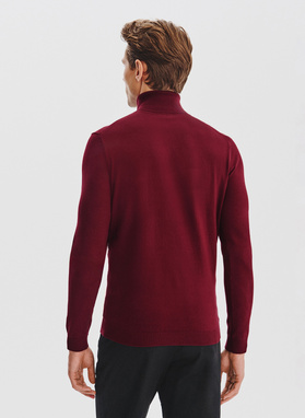 Bordowy gładki golf męski