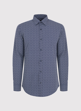 Casualowa koszula męska w mikrowzór