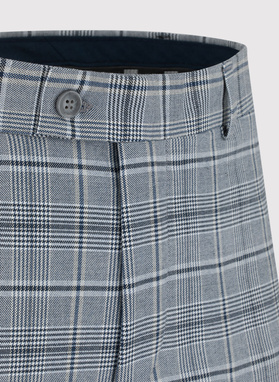 Szary kraciasty garnitur męski