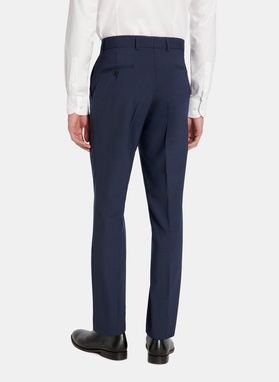 Granatowy garnitur męski z wełną