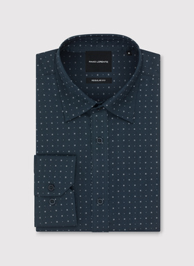 Granatowa koszula męska wzór geometryczny