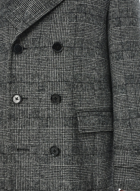 Szary męski płaszcz w kratę