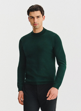 Zielony bawełniany półgolf męski