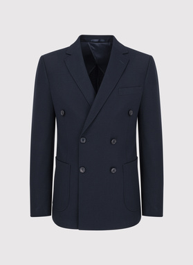 Granatowa dwurzędowa marynarka męska