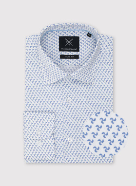 Biała koszula męska w wiatraczki