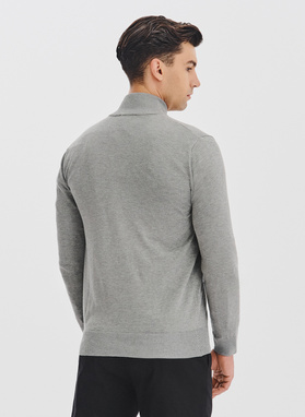 Szary rozpinany sweter męski