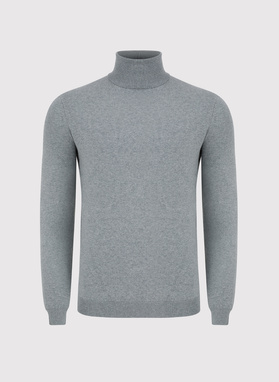 Szary gładki golf męski