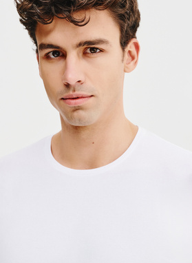 Biały gładki t-shirt męski