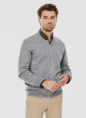 Sweter męski rozpinany w szarym kolorze