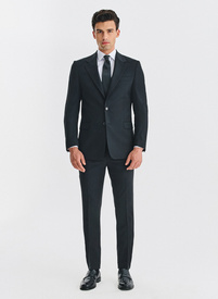Wełniany czarny garnitur męski