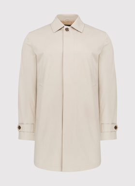 Beżowy wiosenny płaszcz męski