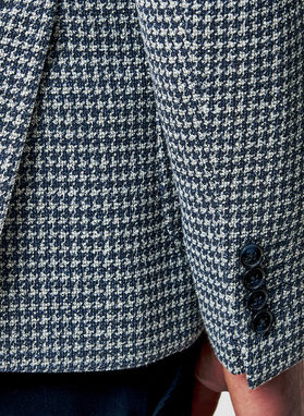 Granatowa marynarka w pepitkę