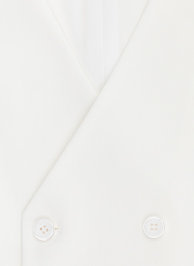 Beżowa dwurzędowa kamizelka męska