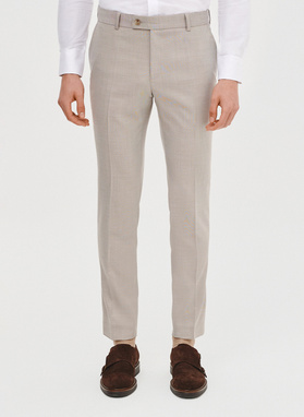 Gładki beżowy garnitur męski