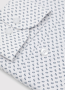 Biała koszula męska w mikrowzór