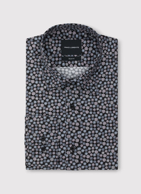 Czarna koszula w drobny wzór