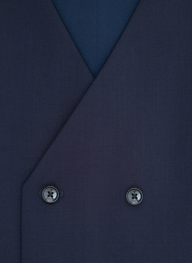 Wełniany granatowy garnitur męski