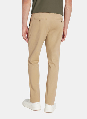 Beżowe spodnie chino z bawełną
