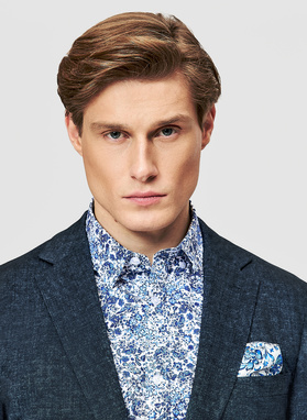 Granatowa marynarka męska melanż