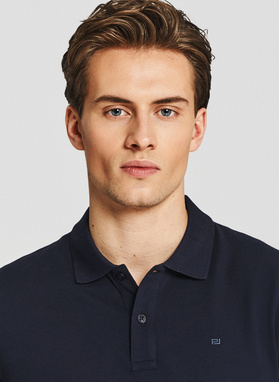 Granatowe bawełniane polo męskie