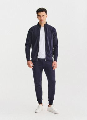 Granatowa bluza dresowa na suwak