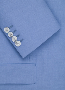 Niebieski wełniany garnitur męski