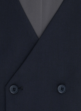 Granatowa dwurzędowa kamizelka męska