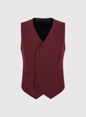 Bordowa dwurzędowa kamizelka męska