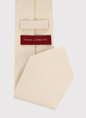 Jedwabny beżowy krawat