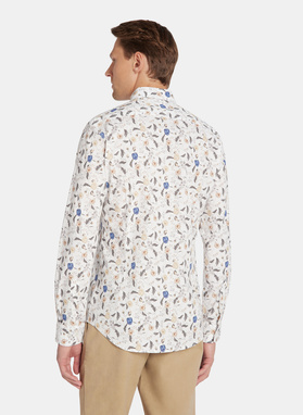 Biała koszula męska kwiaty