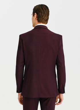 Bordowy garnitur męski