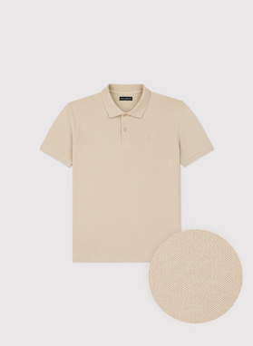 Beżowa polówka męska