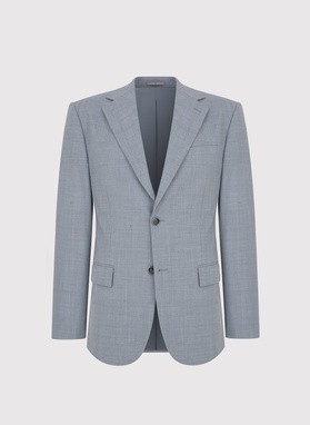 Gładki szary garnitur męski