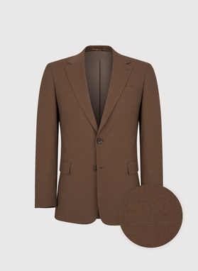 Gładki brązowy garnitur męski