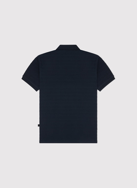 Granatowe bawełniane polo w prążki