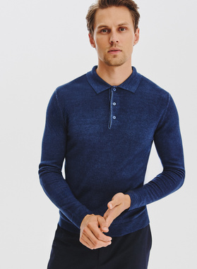 Wełniany sweter polo