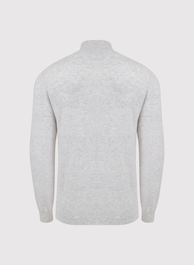 Jasnoszary rozpinany sweter z kieszeniami