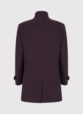 Wełniany płaszcz męski w kolorze bordowym