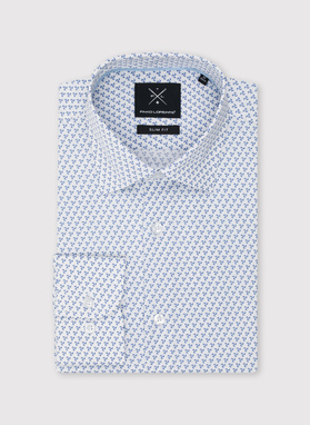 Biała koszula męska w wiatraczki