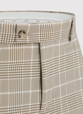 Beżowe spodnie męskie w kratę