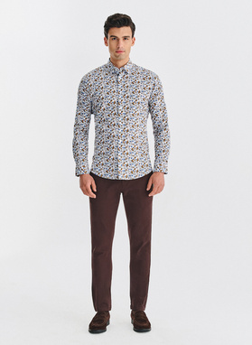 Biała koszula w kwiaty