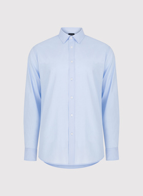 Niebieska koszula męska z lnem