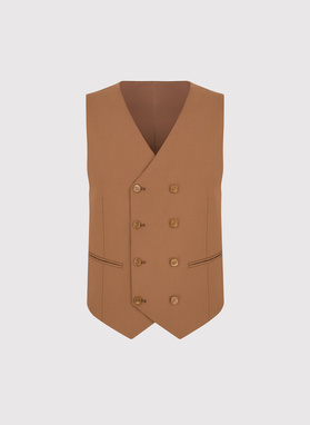 Ruda dwurzędowa kamizelka męska