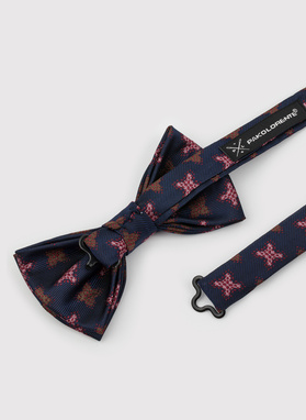 Granatowa wzorzysta mucha męska