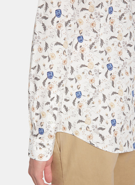 Biała koszula męska kwiaty