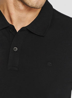 Czarne męskie polo z bawełny